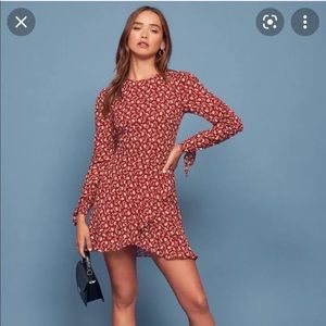 Reformation Red Floral Mini Dress
